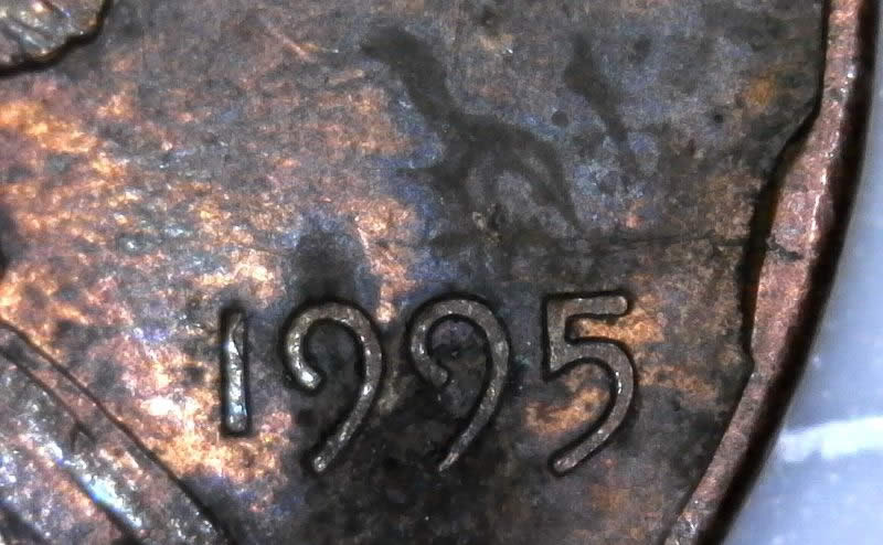 1995-P-Lincoln-Cent-With-Small-Cud-It-Enters-In-The-Field